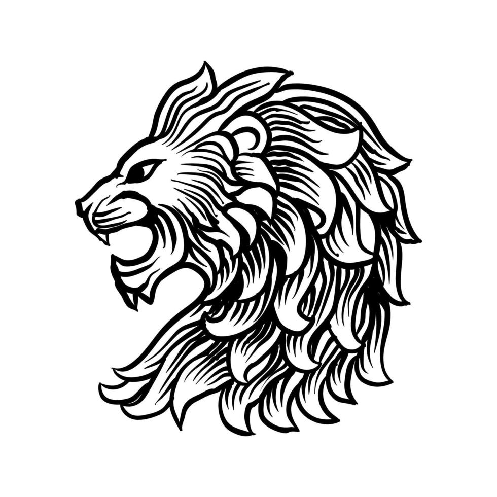 Lion hand drawn illustration vector