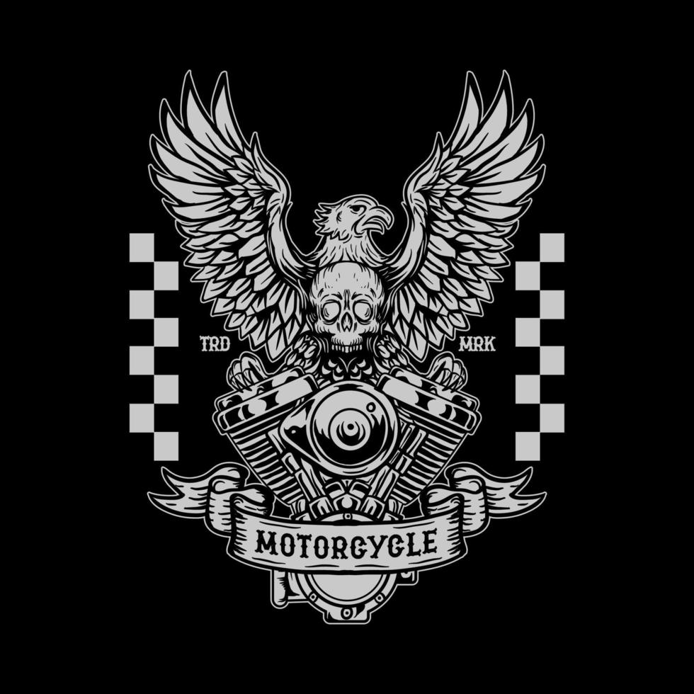 motorcycle hand drawn illustration vector