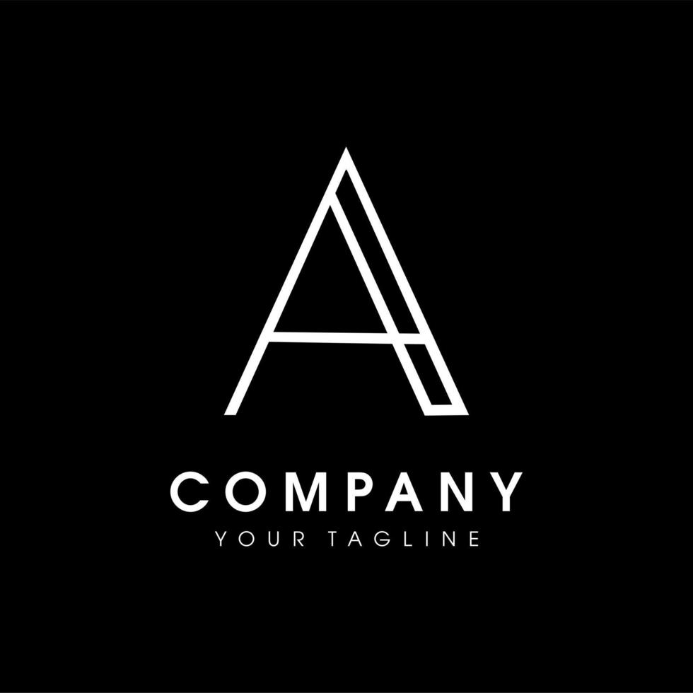 A letter logo design, monogram style in black and white color vector