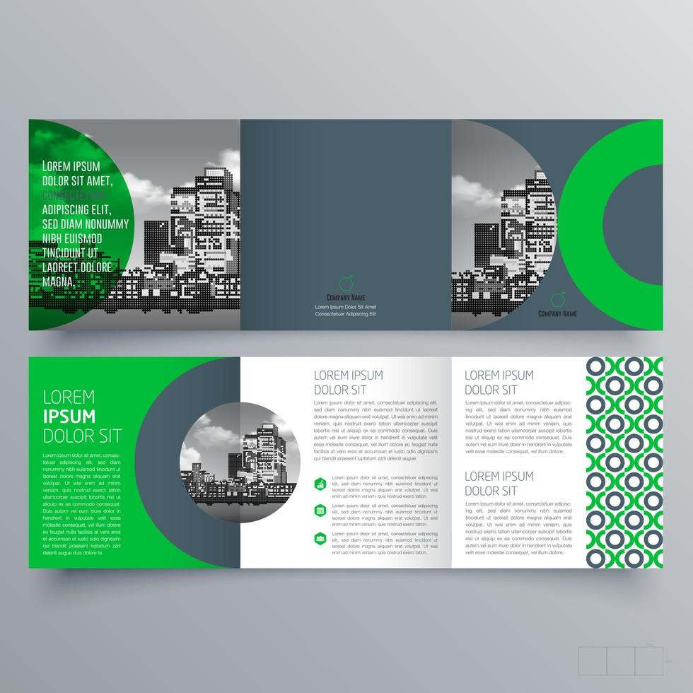 Tri-fold brochure template Minimalistic geometric design for corporate and business. Creative concept brochure vector template.