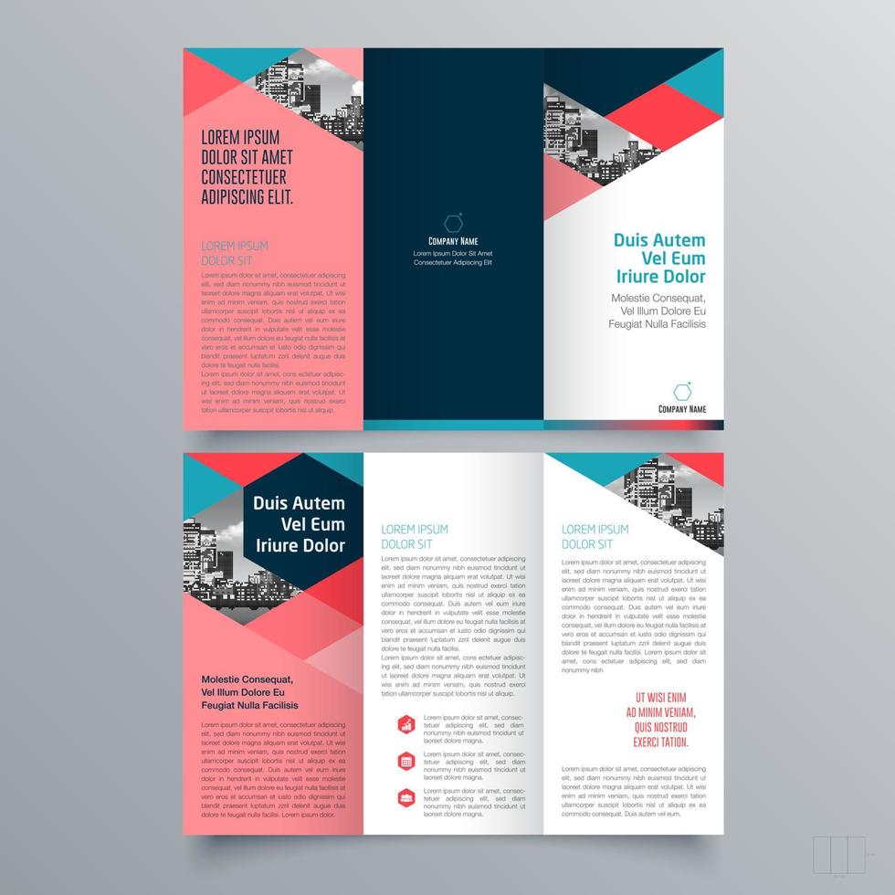 Tri-fold brochure template Minimalistic geometric design for corporate and business. Creative concept brochure vector template.