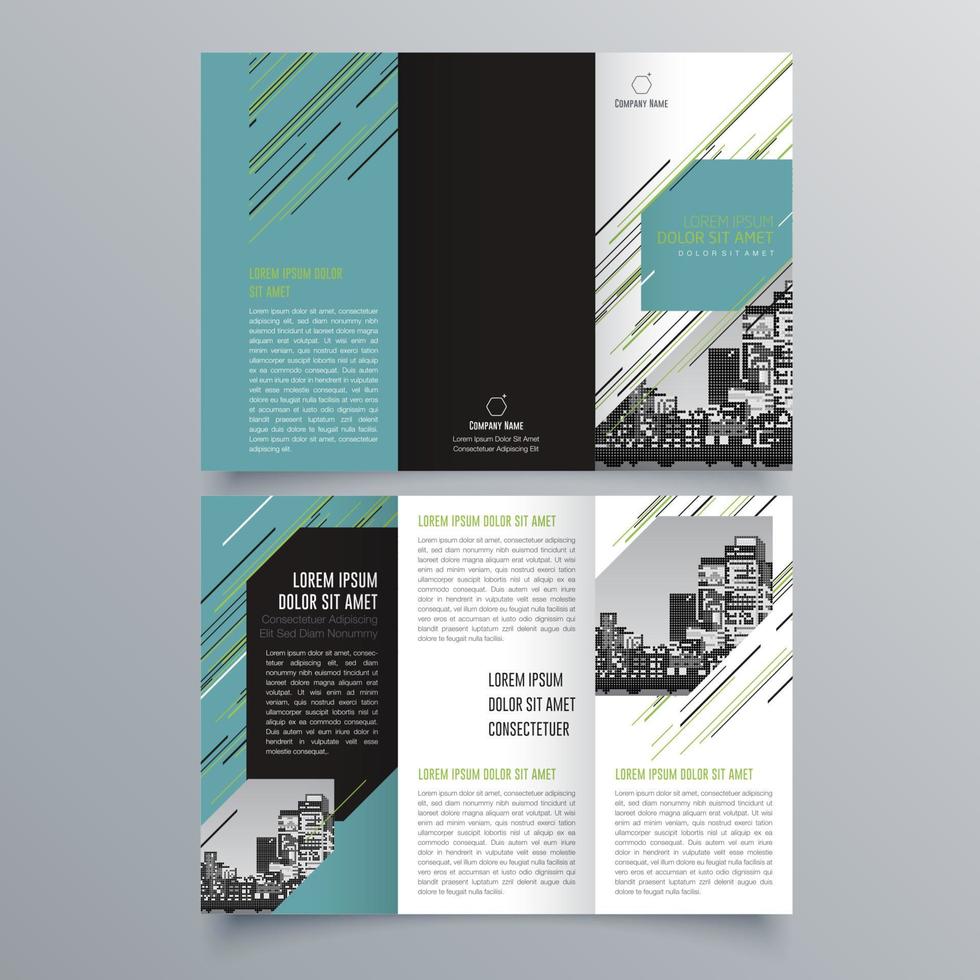 Tri-fold brochure template Minimalistic geometric design for corporate and business. Creative concept brochure vector template.