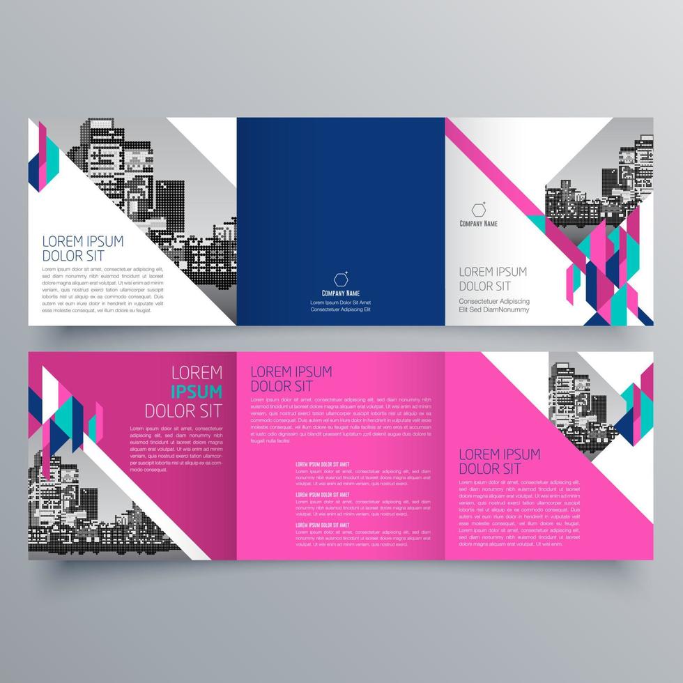 Tri-fold brochure template Minimalistic geometric design for corporate and business. Creative concept brochure vector template.