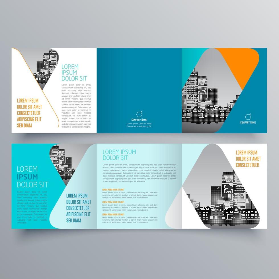 Tri-fold brochure template Minimalistic geometric design for corporate and business. Creative concept brochure vector template.