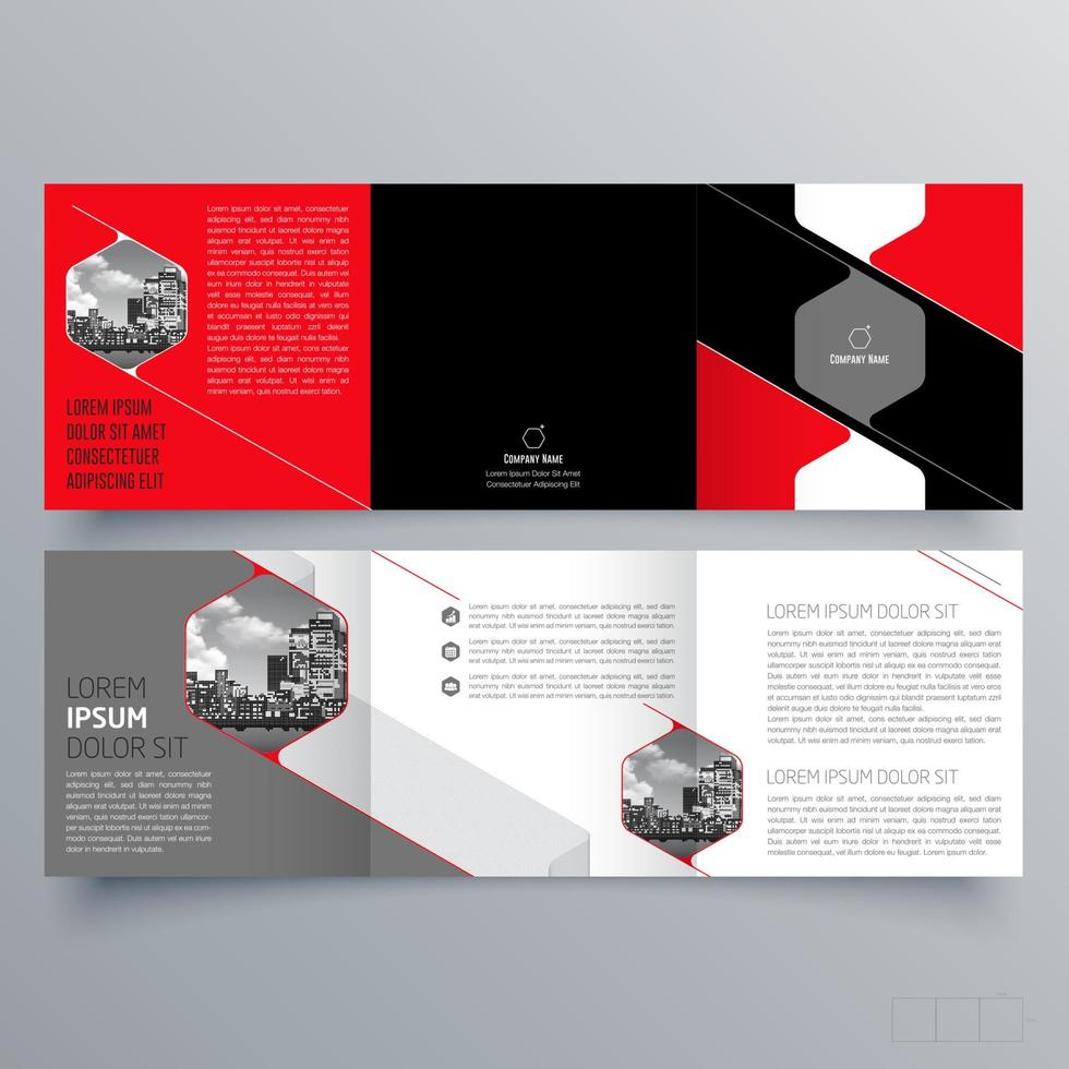 diseño geométrico minimalista de plantilla de folleto tríptico para empresas y negocios. plantilla de vector de folleto de concepto creativo.