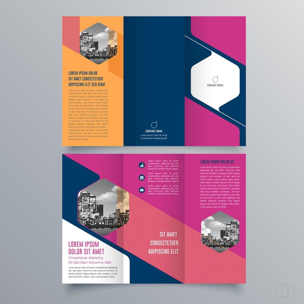 Tri-fold brochure template Minimalistic geometric design for corporate and business. Creative concept brochure vector template.