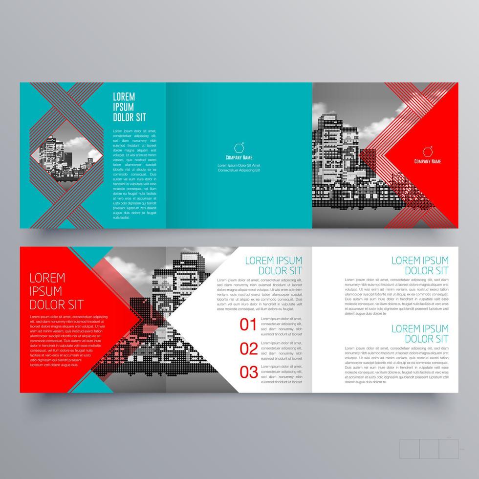 Tri-fold brochure template Minimalistic geometric design for corporate and business. Creative concept brochure vector template.