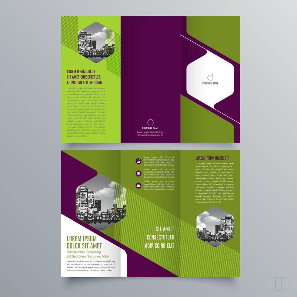 Tri-fold brochure template Minimalistic geometric design for corporate and business. Creative concept brochure vector template.