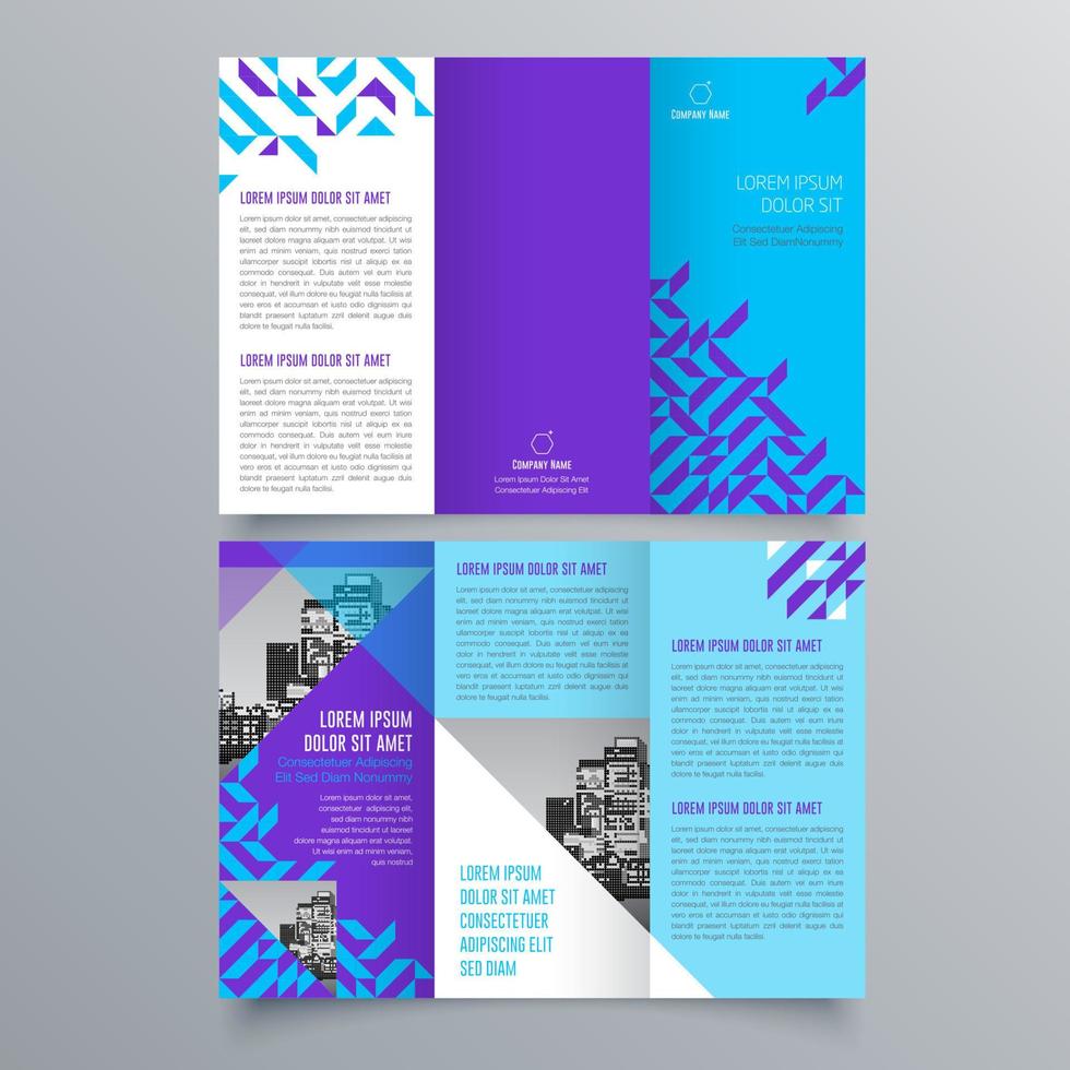 Trifold brochure template Minimalistic geometric design for corporate