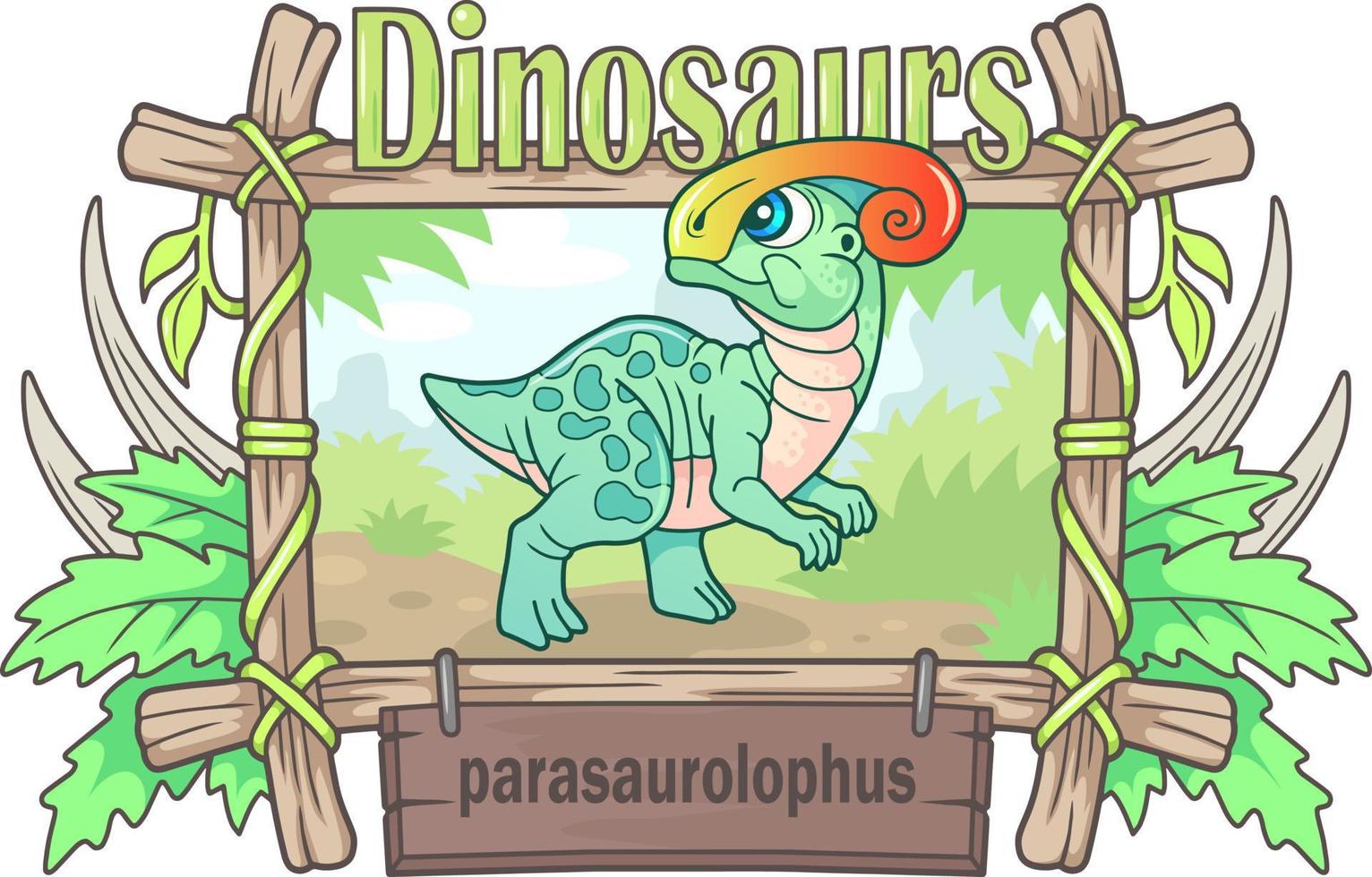 dinosaurio prehistórico de dibujos animados vector