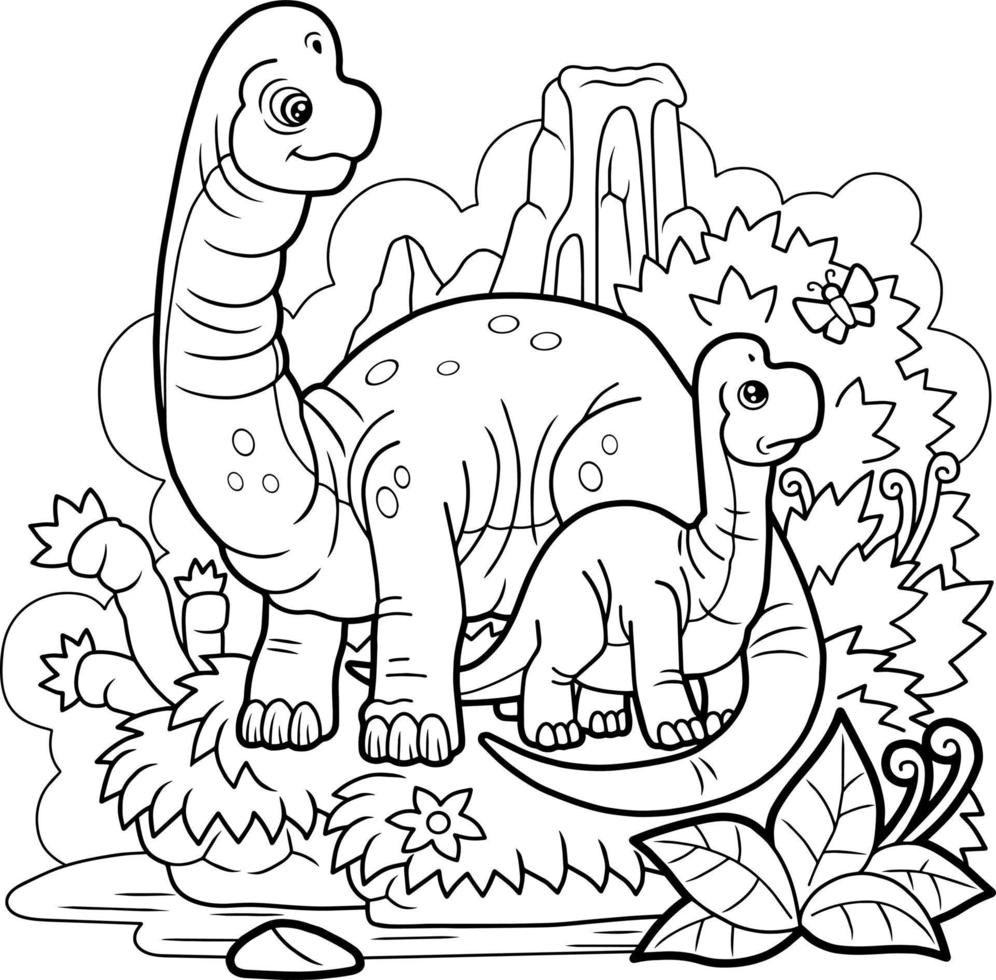 cartoon prehistoric dinosaur vector