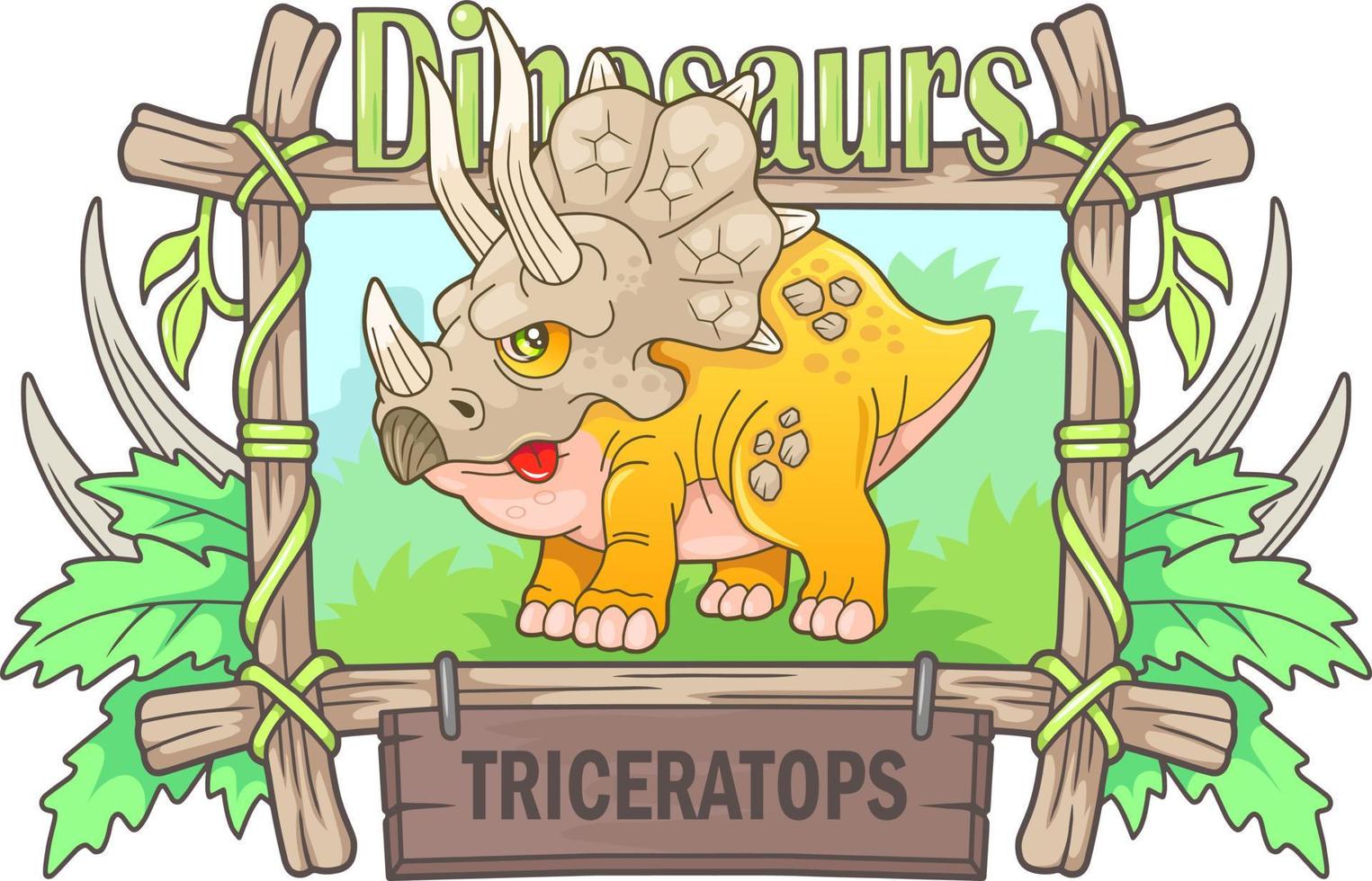 cartoon prehistoric dinosaur vector