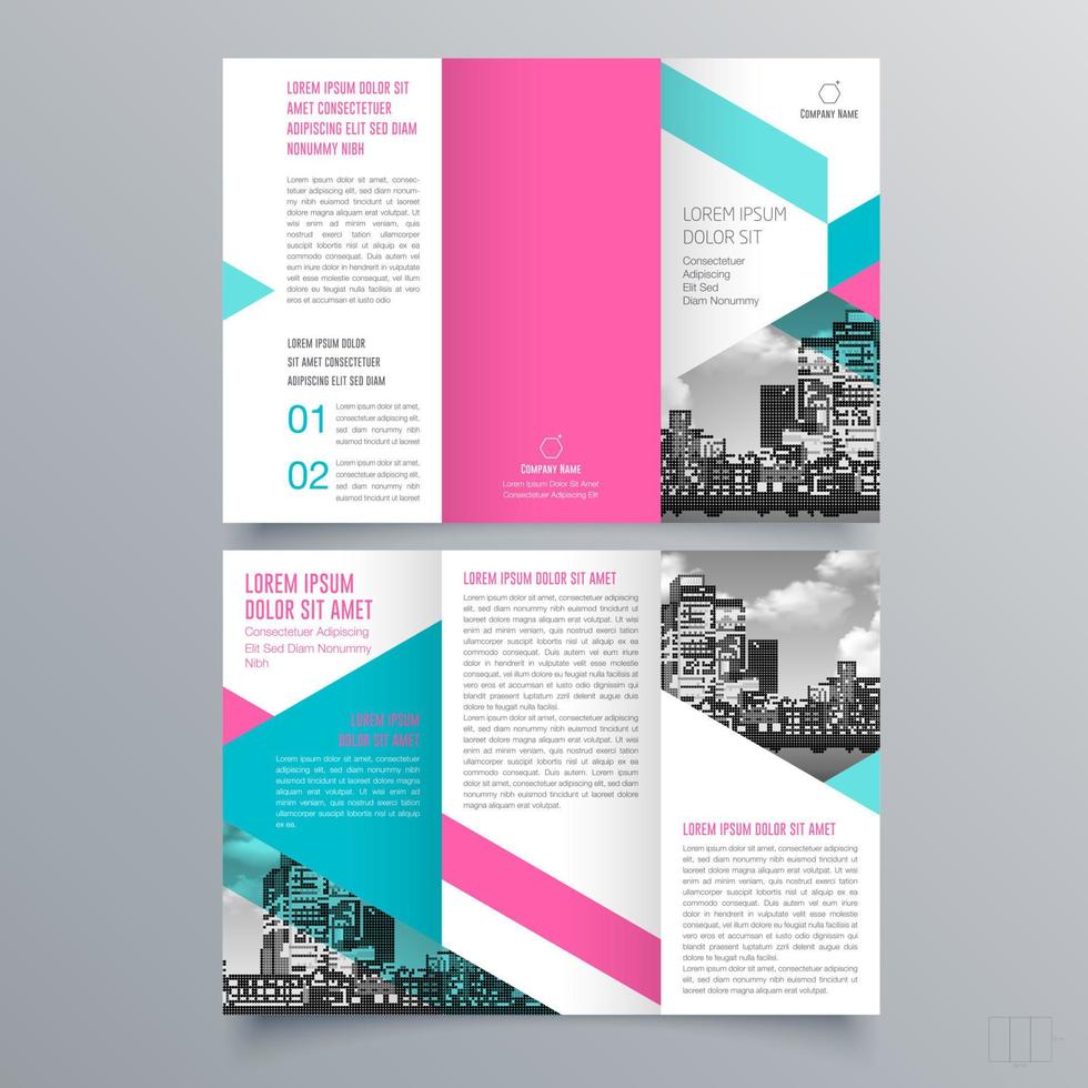 Tri-fold brochure template Minimalistic geometric design for corporate and business. Creative concept brochure vector template.