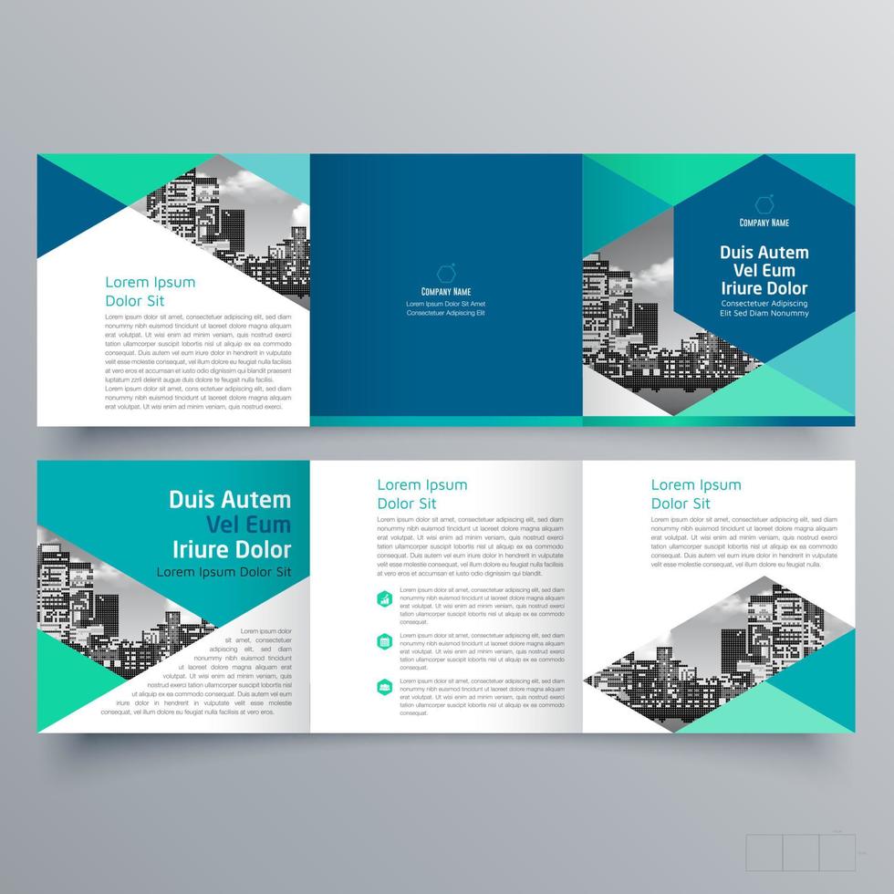 Tri-fold brochure template Minimalistic geometric design for corporate and business. Creative concept brochure vector template.