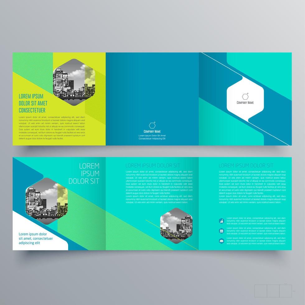 Tri-fold brochure template Minimalistic geometric design for corporate and business. Creative concept brochure vector template.