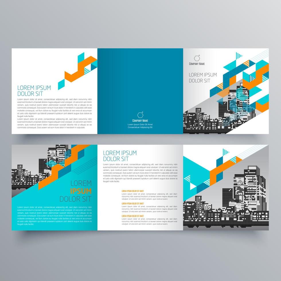 Tri-fold brochure template Minimalistic geometric design for corporate and business. Creative concept brochure vector template.