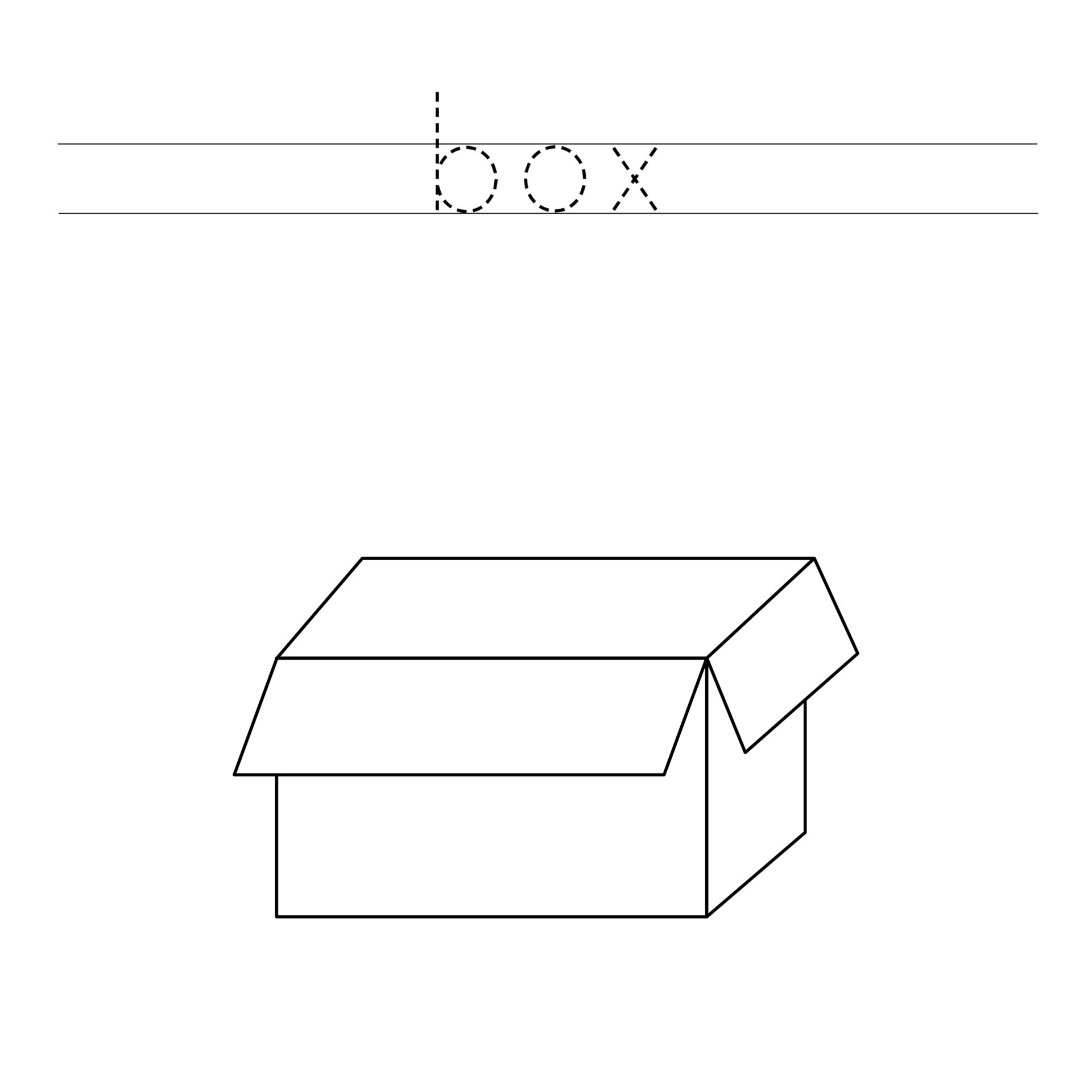 Trace the letters and color box. Handwriting practice for kids. 9938545 Vector Art at Vecteezy