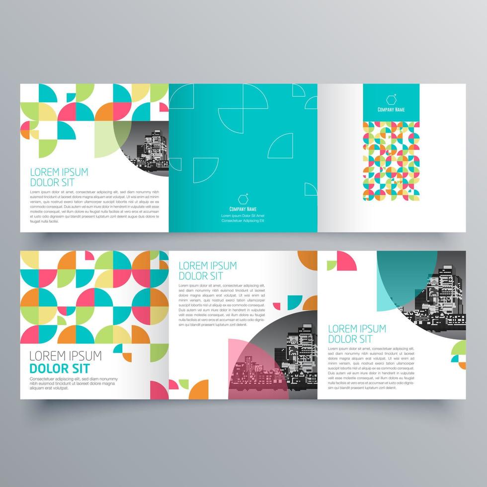 Tri-fold brochure template Minimalistic geometric design for corporate and business. Creative concept brochure vector template.