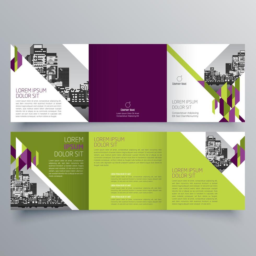 Tri-fold brochure template Minimalistic geometric design for corporate and business. Creative concept brochure vector template.