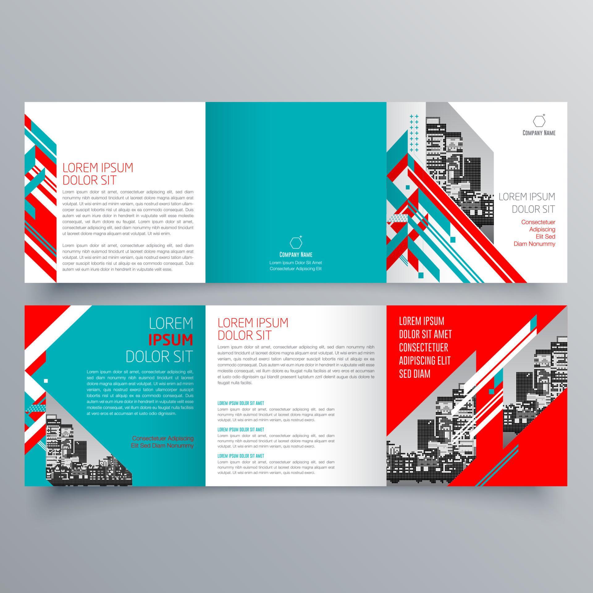 Tri fold brochure template Minimalistic geometric design for corporate