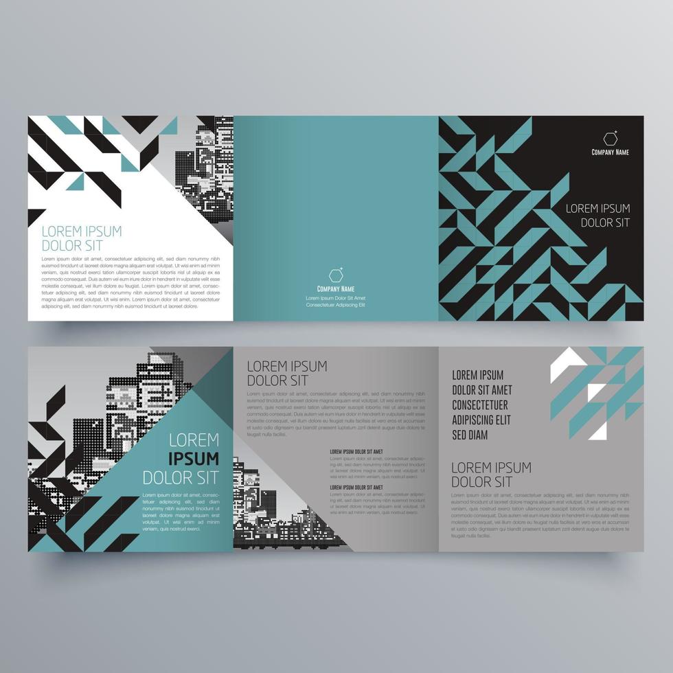 Tri-fold brochure template Minimalistic geometric design for corporate and business. Creative concept brochure vector template.