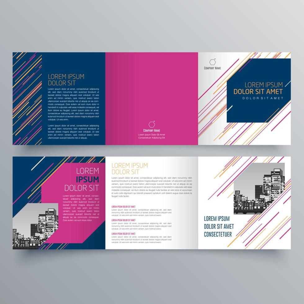 Tri-fold brochure template Minimalistic geometric design for corporate and business. Creative concept brochure vector template.