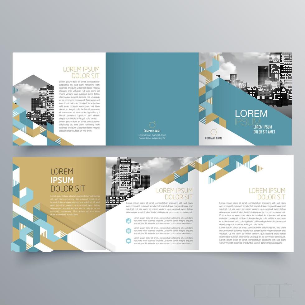 Tri-fold brochure template Minimalistic geometric design for corporate and business. Creative concept brochure vector template.