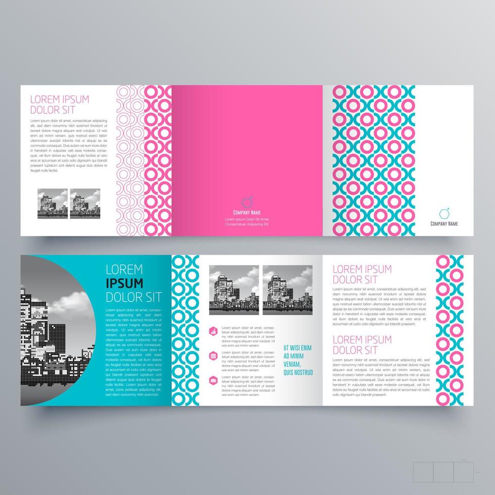 Tri-fold brochure template Minimalistic geometric design for corporate and business. Creative concept brochure vector template.