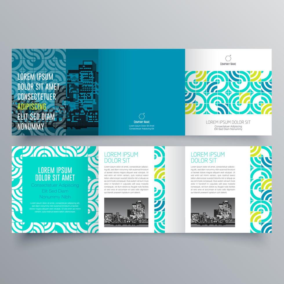 Tri-fold brochure template Minimalistic geometric design for corporate and business. Creative concept brochure vector template.