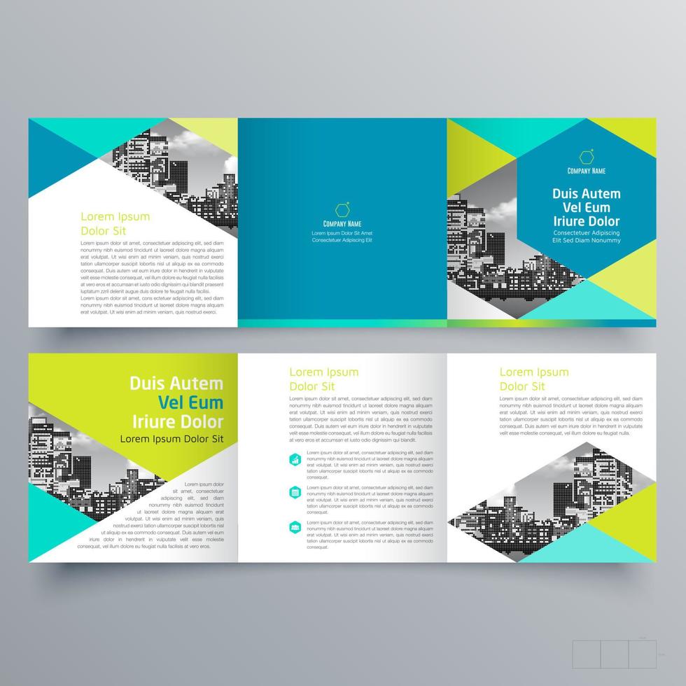 Tri-fold brochure template Minimalistic geometric design for corporate and business. Creative concept brochure vector template.