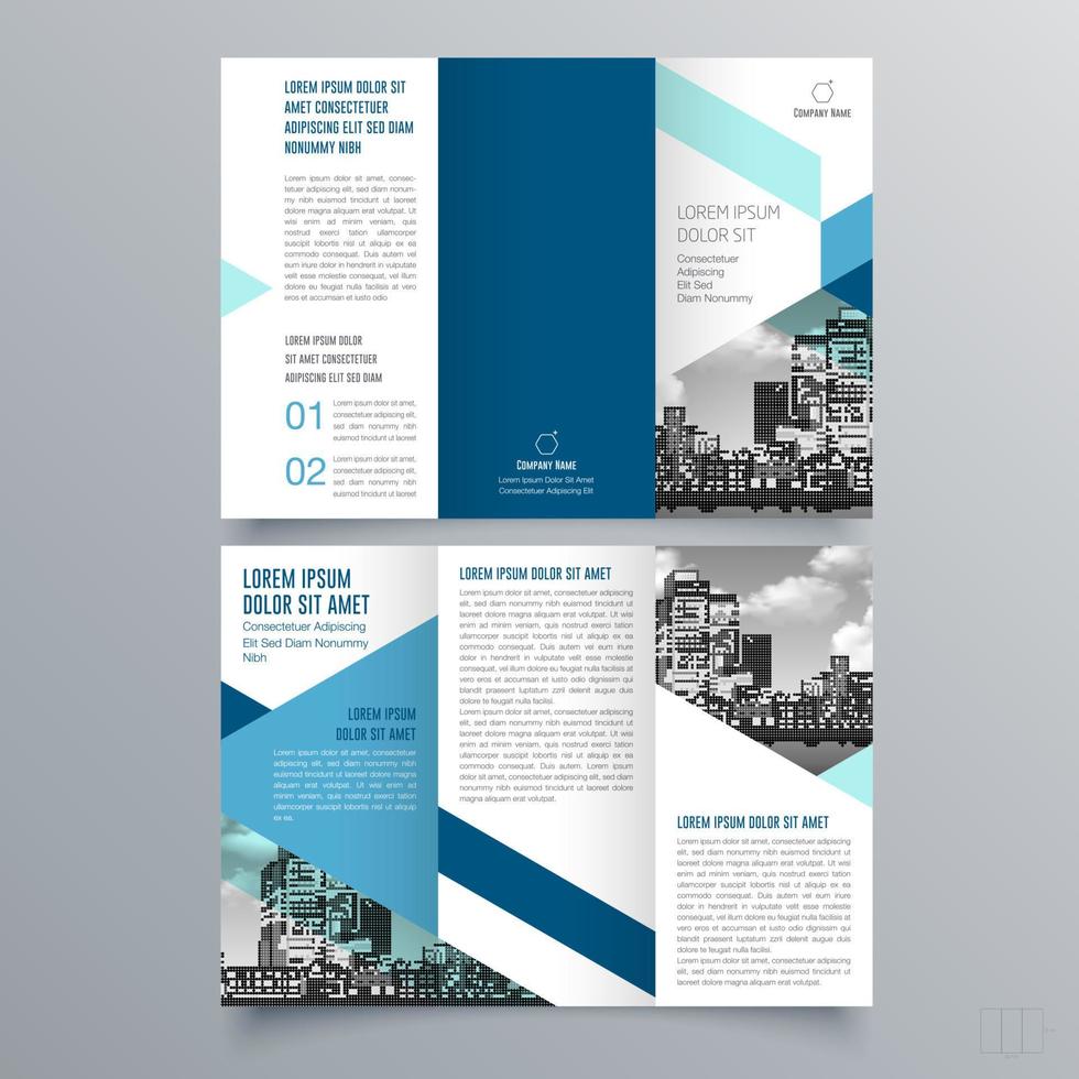 Tri-fold brochure template Minimalistic geometric design for corporate and business. Creative concept brochure vector template.