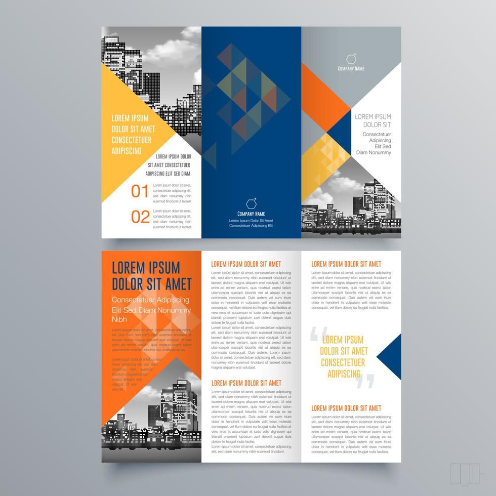 Tri-fold brochure template Minimalistic geometric design for corporate and business. Creative concept brochure vector template.