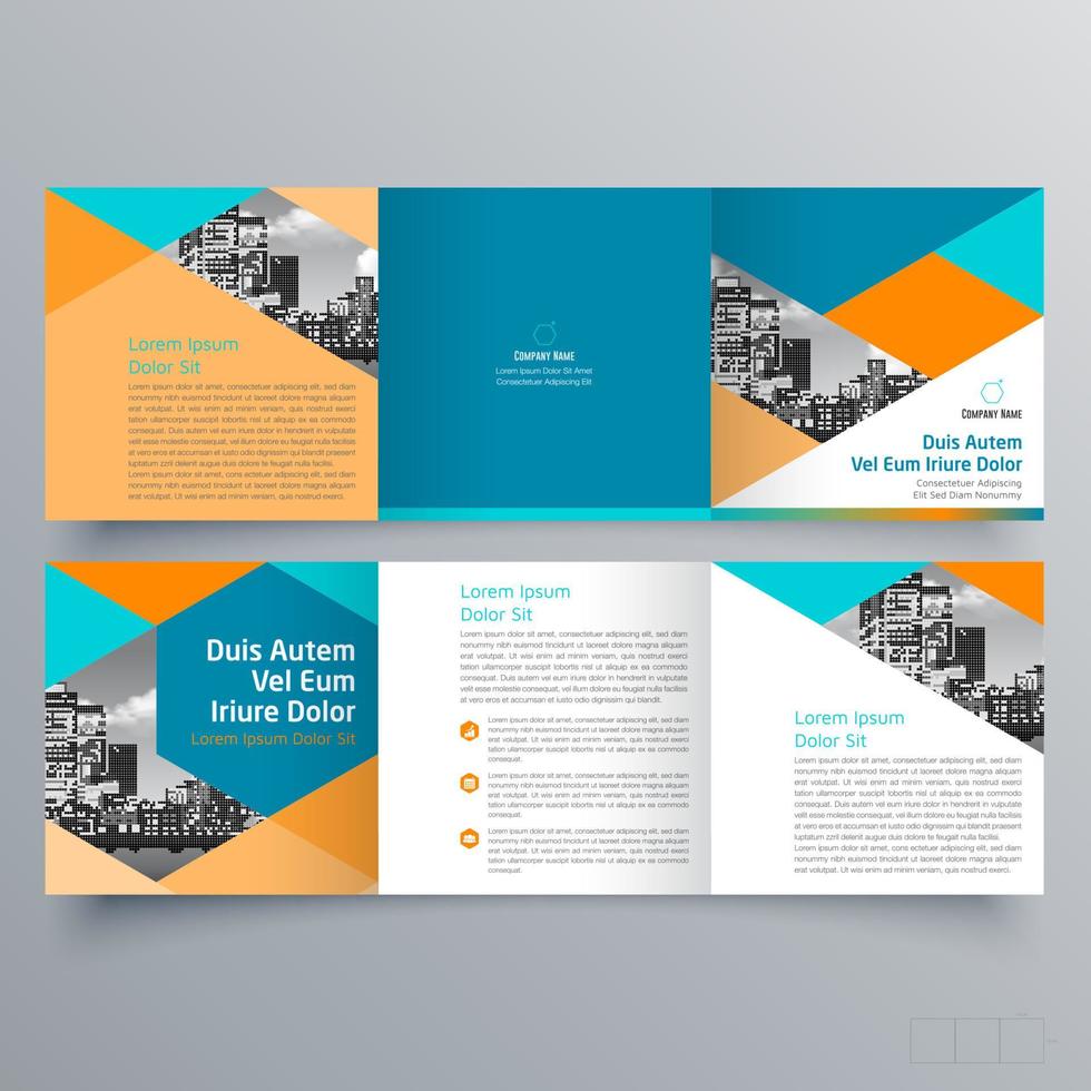 Tri-fold brochure template Minimalistic geometric design for corporate and business. Creative concept brochure vector template.