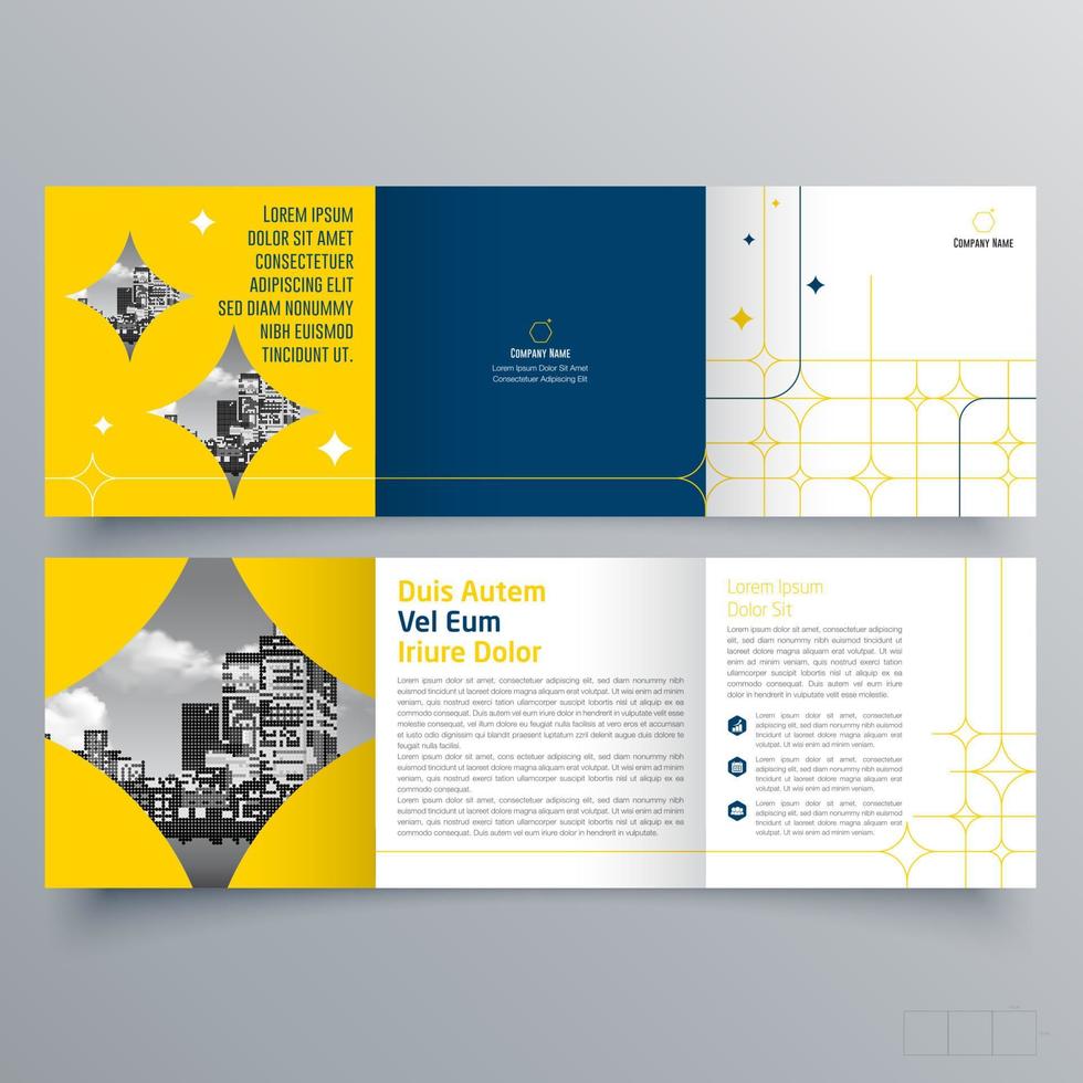 Tri-fold brochure template Minimalistic geometric design for corporate and business. Creative concept brochure vector template.