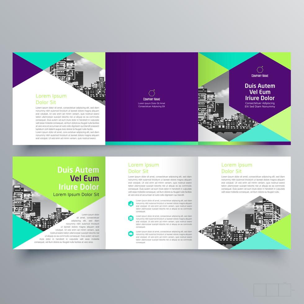 Tri-fold brochure template Minimalistic geometric design for corporate and business. Creative concept brochure vector template.