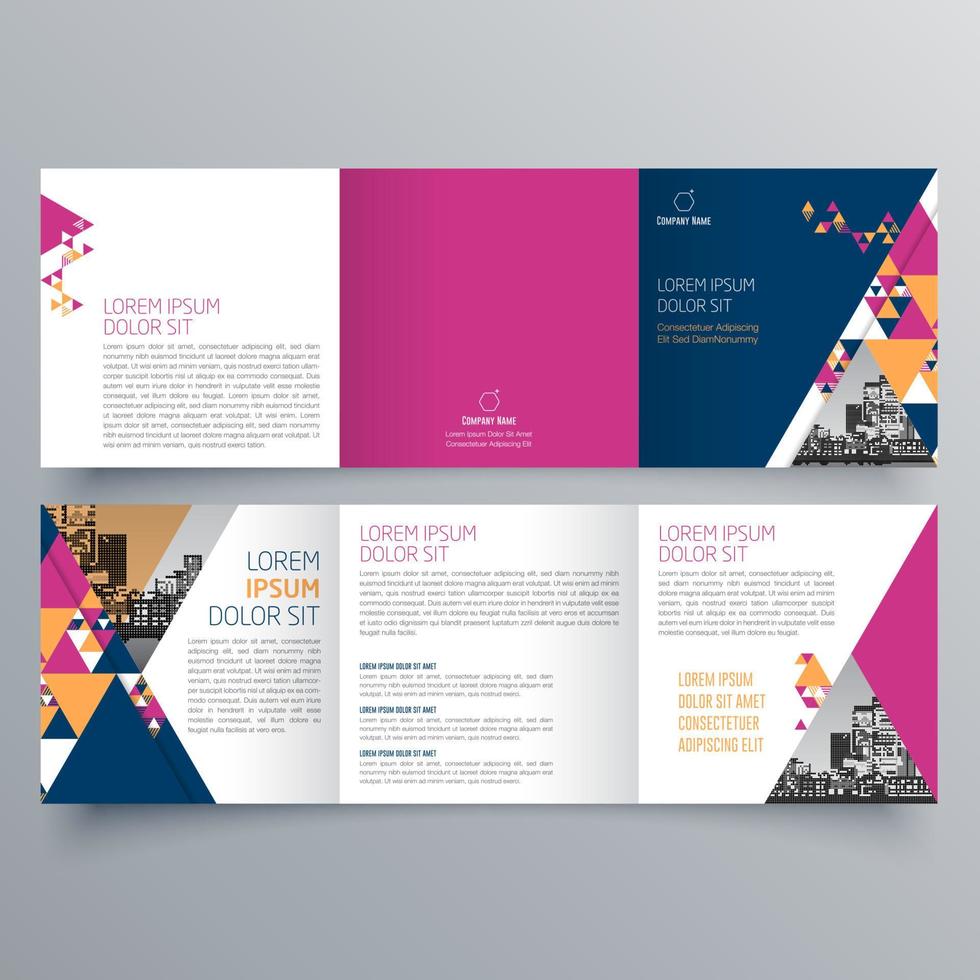 Tri-fold brochure template Minimalistic geometric design for corporate and business. Creative concept brochure vector template.