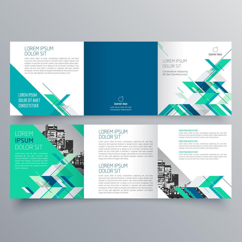 Tri-fold brochure template Minimalistic geometric design for corporate and business. Creative concept brochure vector template.