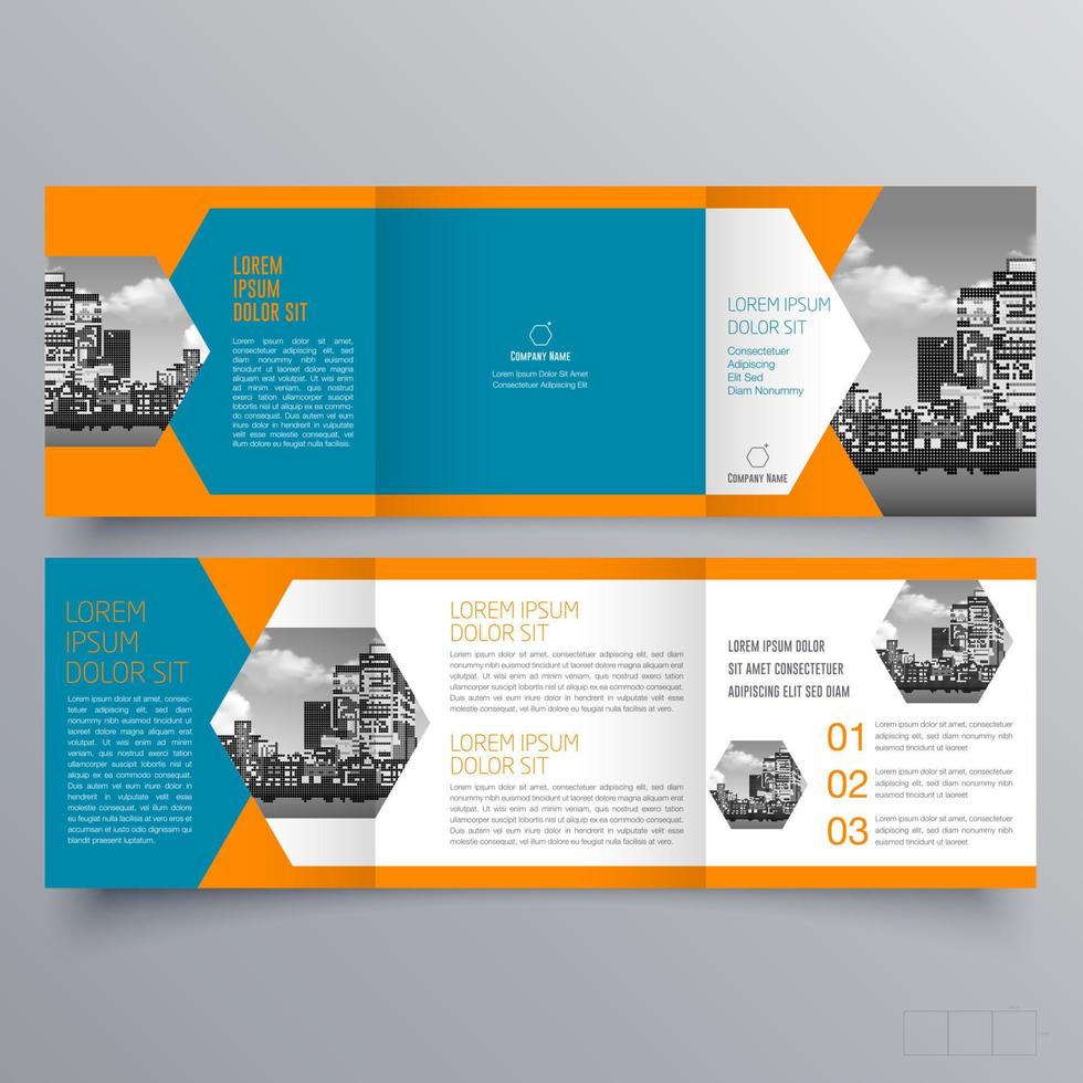 Tri-fold brochure template Minimalistic geometric design for corporate and business. Creative concept brochure vector template.