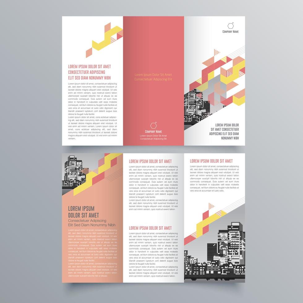 Tri-fold brochure template Minimalistic geometric design for corporate and business. Creative concept brochure vector template.