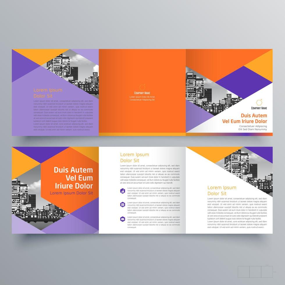 Tri-fold brochure template Minimalistic geometric design for corporate and business. Creative concept brochure vector template.