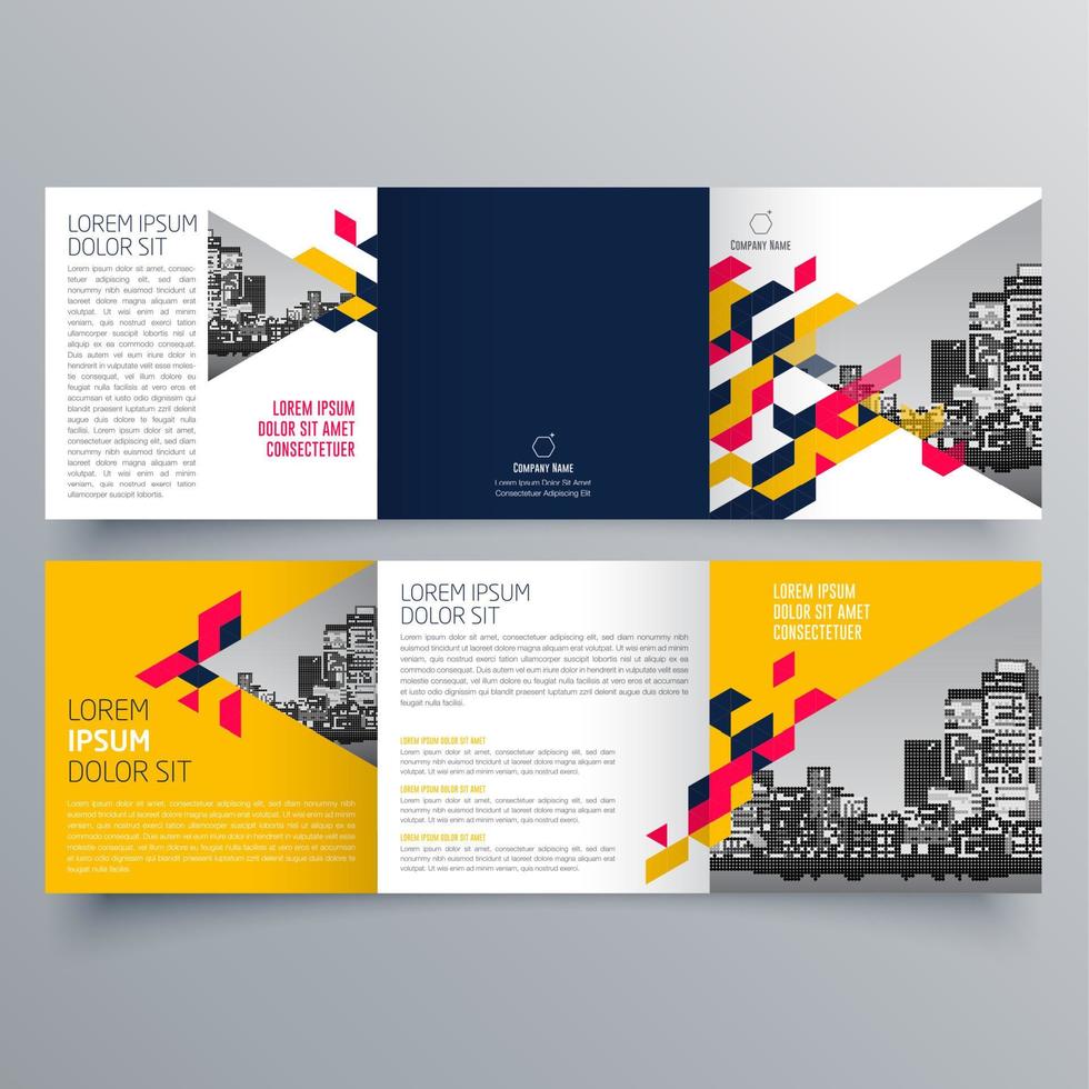 Tri-fold brochure template Minimalistic geometric design for corporate and business. Creative concept brochure vector template.