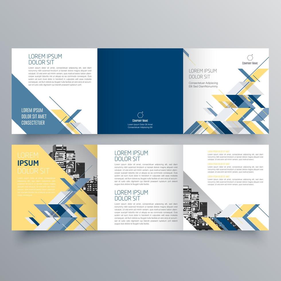 Tri-fold brochure template Minimalistic geometric design for corporate and business. Creative concept brochure vector template.