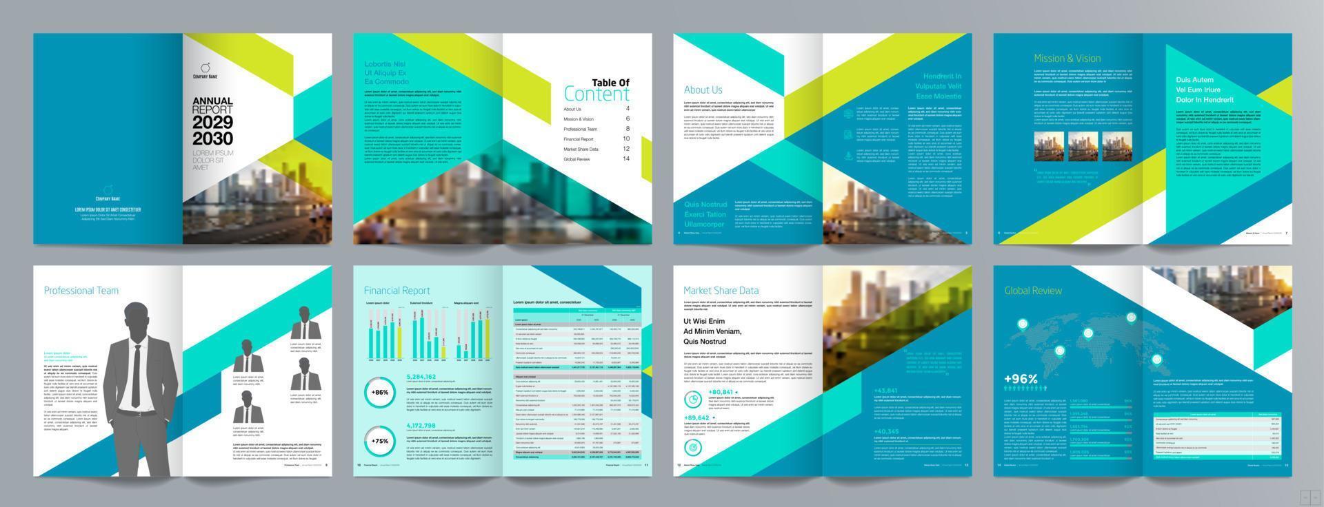 Annual report 16 page A4 201 vector