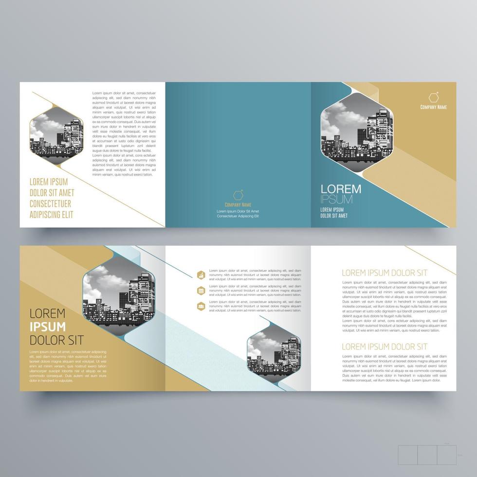 Tri-fold brochure template Minimalistic geometric design for corporate and business. Creative concept brochure vector template.