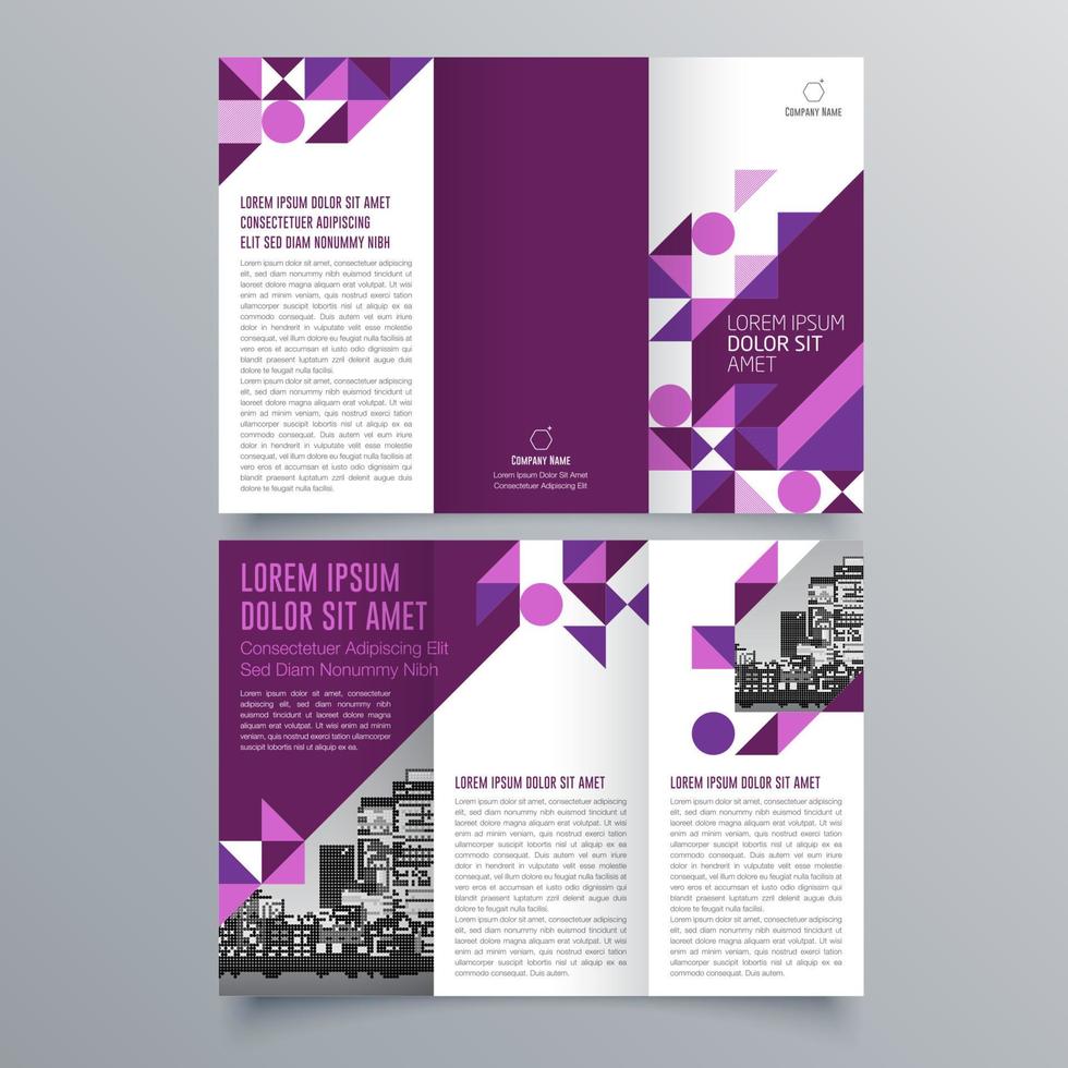 Trifold brochure template Minimalistic geometric design for corporate Trifold brochure template Minimalistic geometric design for corporate