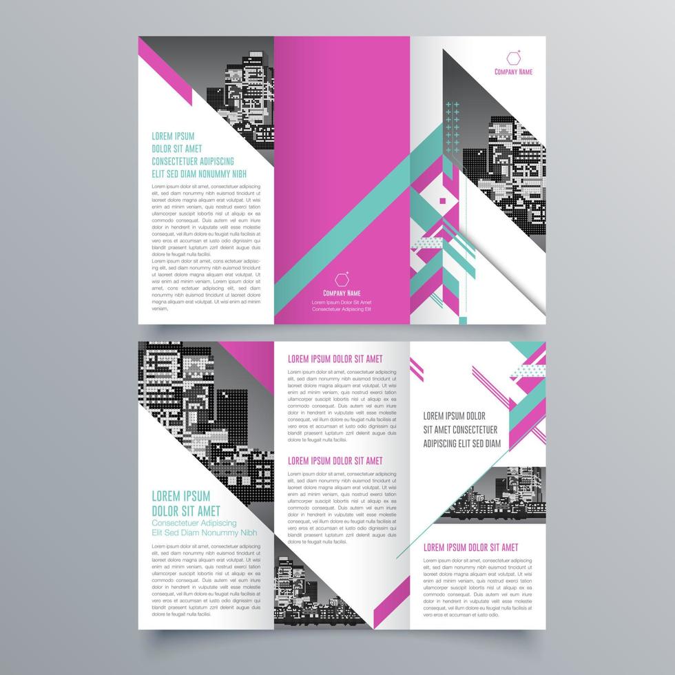 Tri-fold brochure template Minimalistic geometric design for corporate and business. Creative concept brochure vector template.