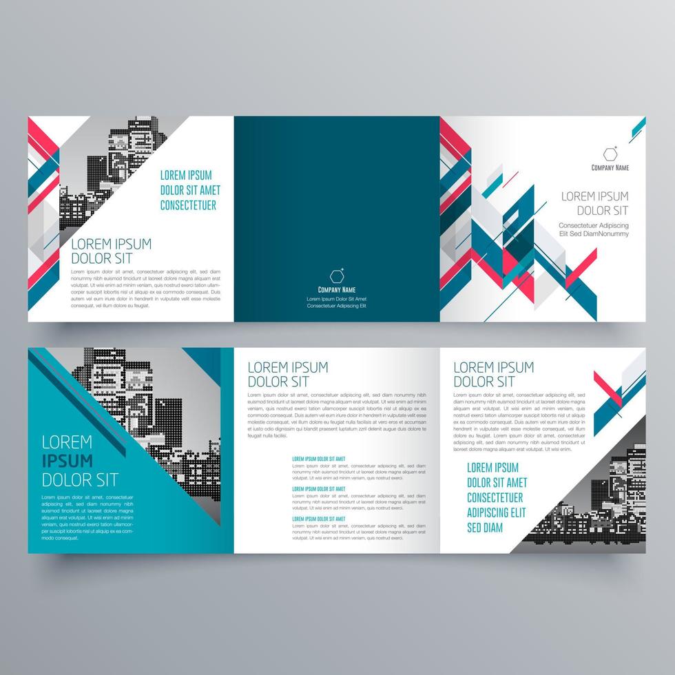 Tri-fold brochure template Minimalistic geometric design for corporate and business. Creative concept brochure vector template.