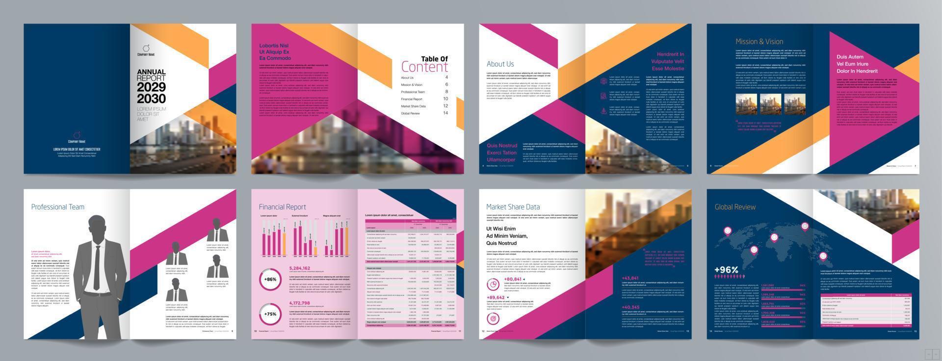 Annual report 16 page A4 201 vector