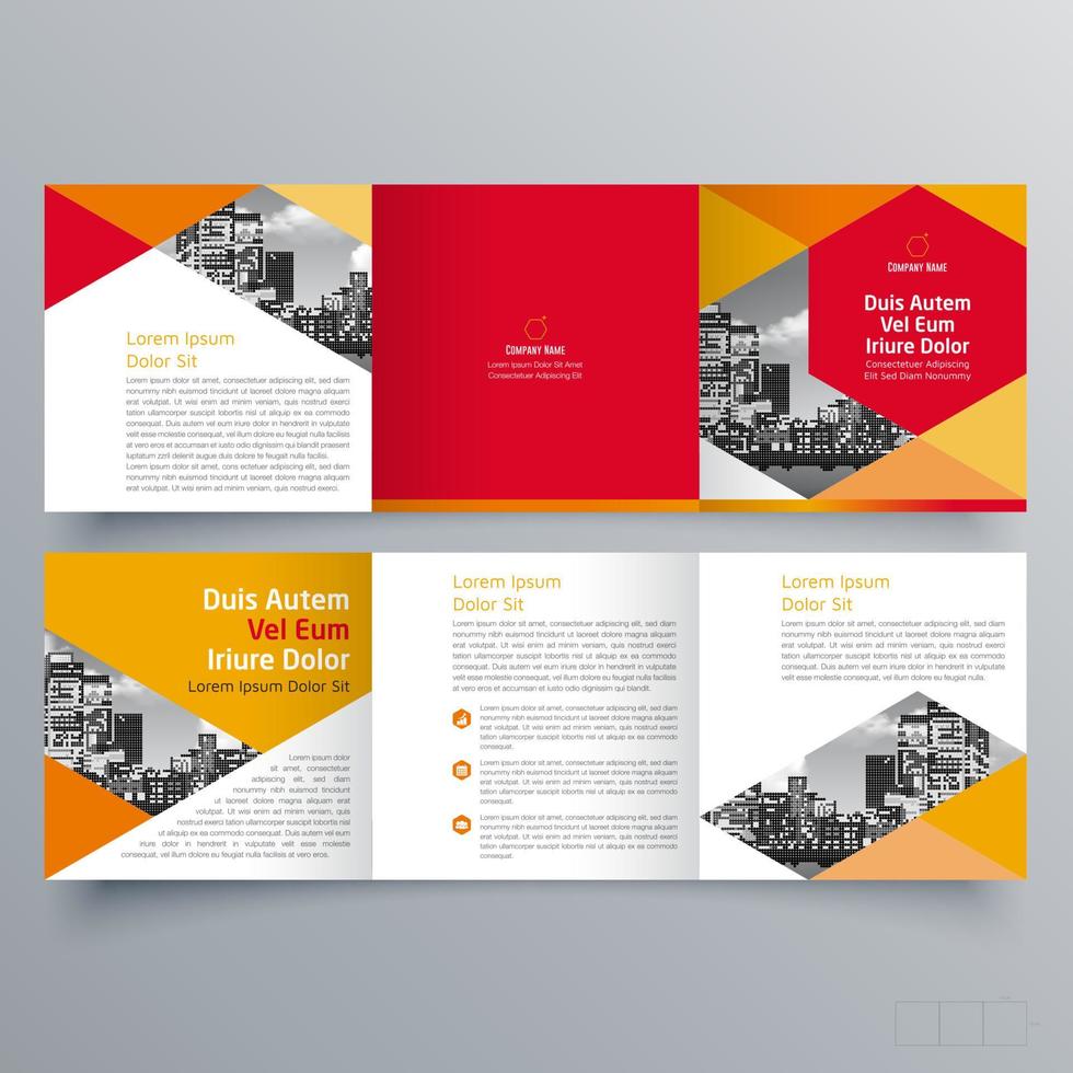 Tri-fold brochure template Minimalistic geometric design for corporate and business. Creative concept brochure vector template.