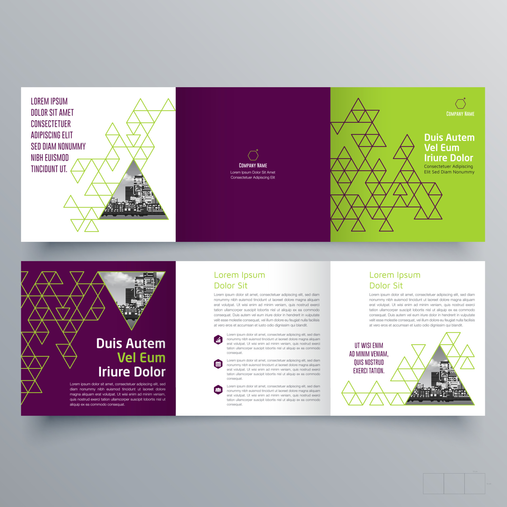 Tri fold brochure template Minimalistic geometric design for corporate Tri fold brochure template Minimalistic geometric design for corporate